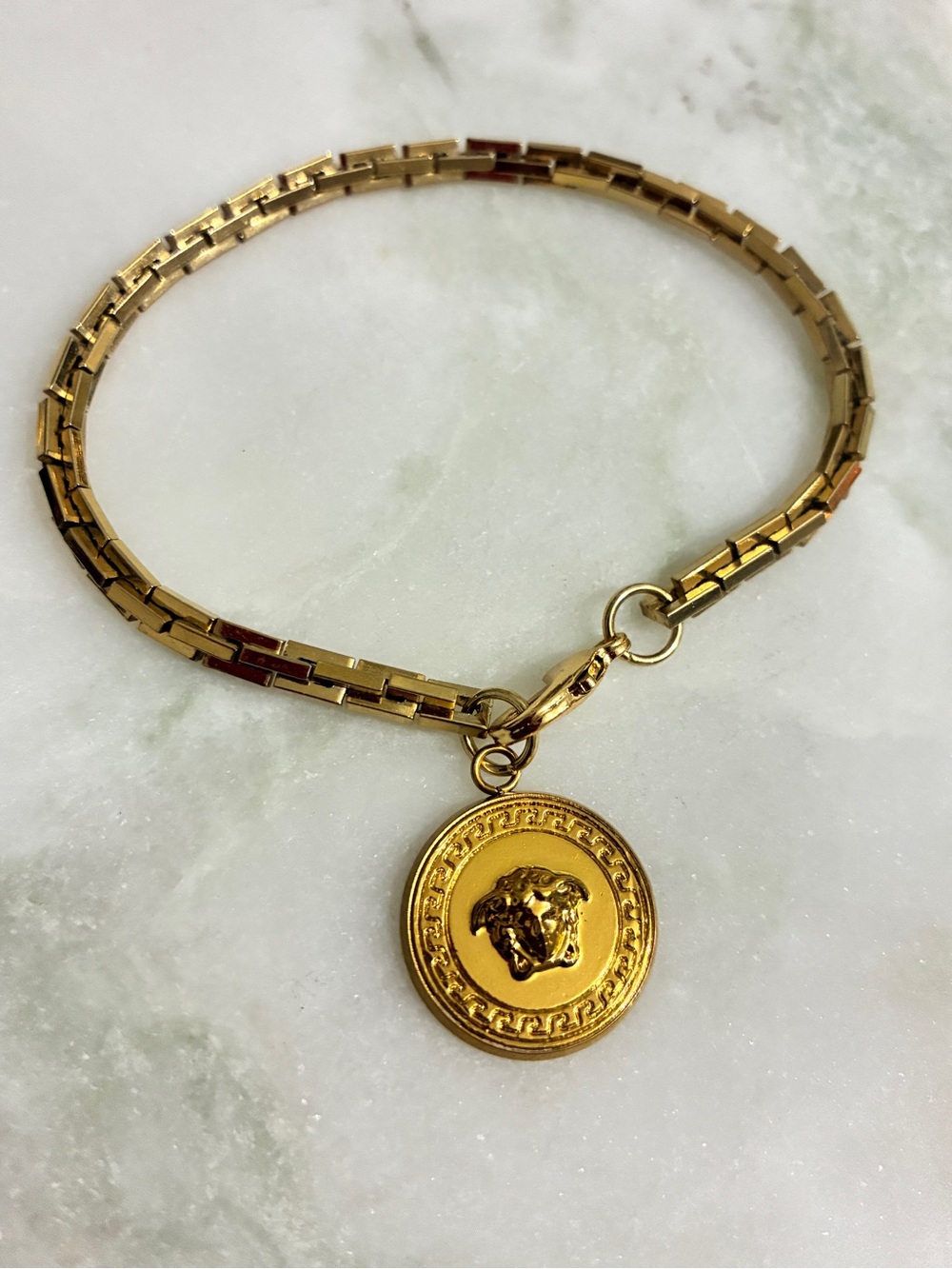 Versace Medusa Button Charm Bracelet Upcycled